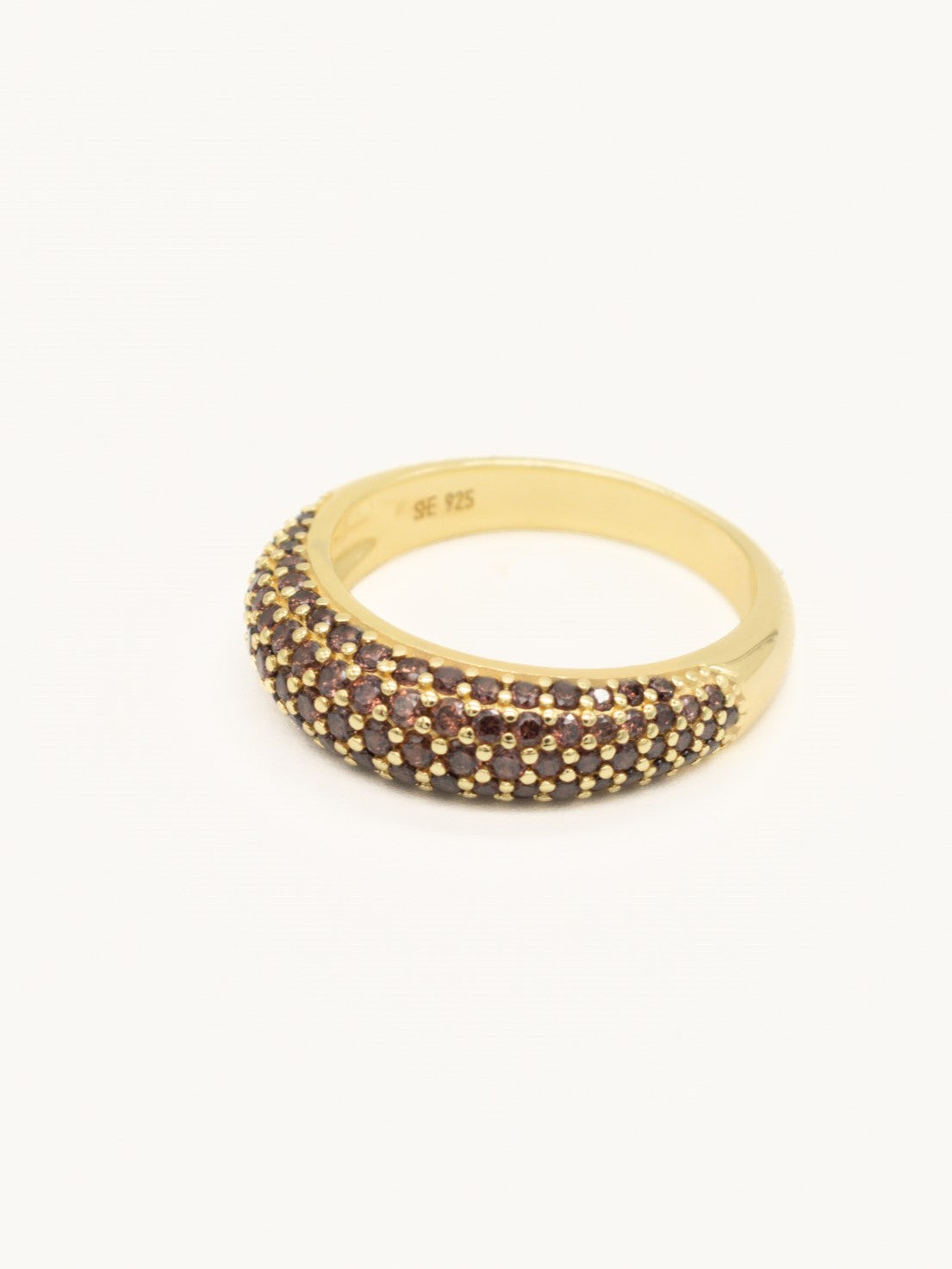 Coffee Slim Dome Ring Gold