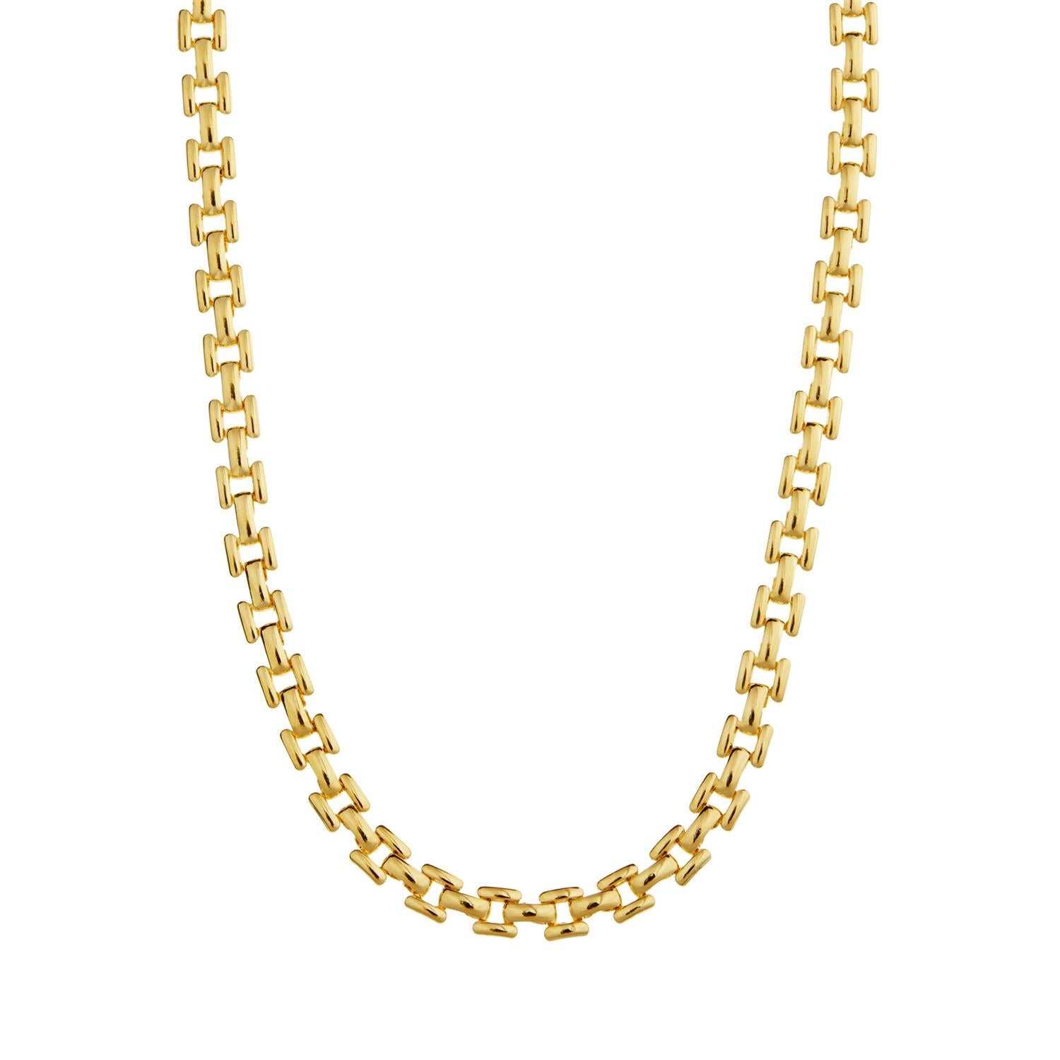 Ore28505 Slim Vintage Link Chain Necklace - Gold