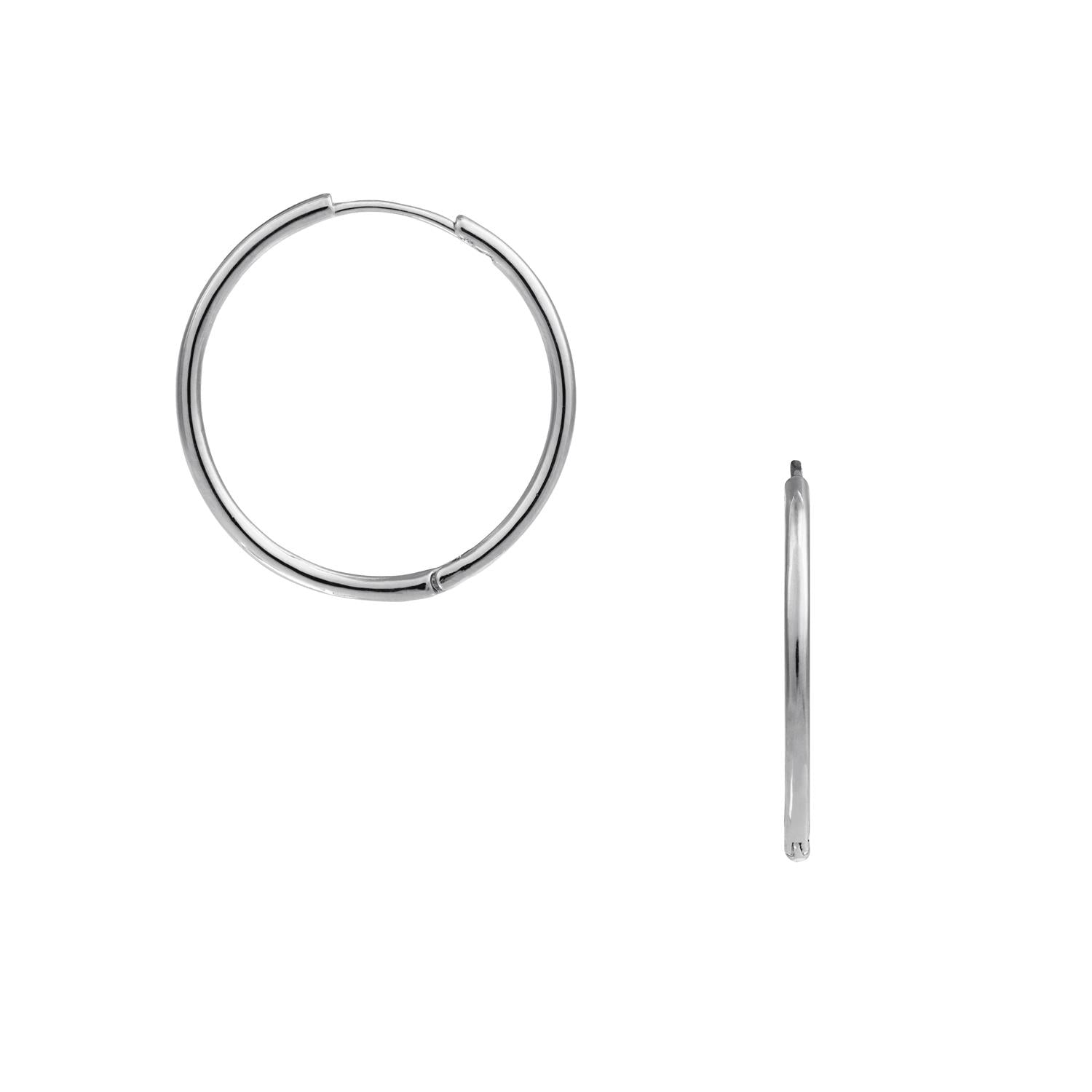 ORE28604 Large Micro Hoop Earrings- Silver